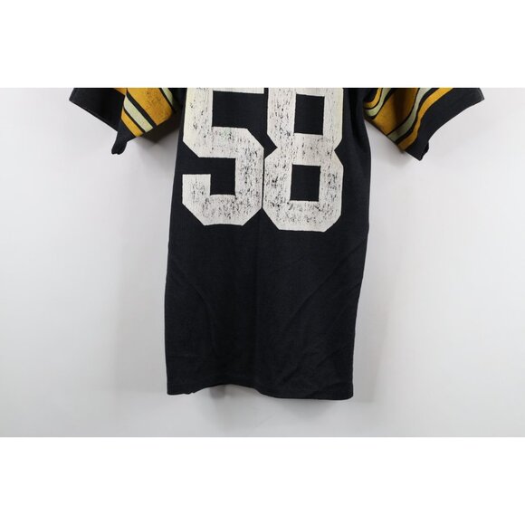 Vtg 70s Boys M Distressed Jack Lambert Pittsburgh Steelers Football Jersey USA - Picture 3 of 14